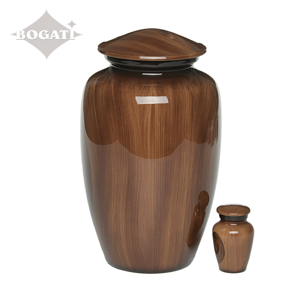 ADULT Classic Alloy Urn - 4040-Wood Grain Look