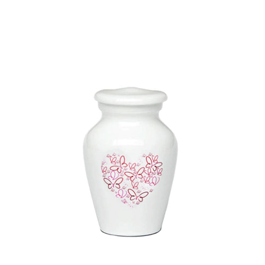 KEEPSAKE - Powder Coated Alloy Urn -4123- Heart with Butterflies Default Title