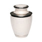 ADULT - Nickel plated Brass Urn Enamel 5-55 Silver-Bands White