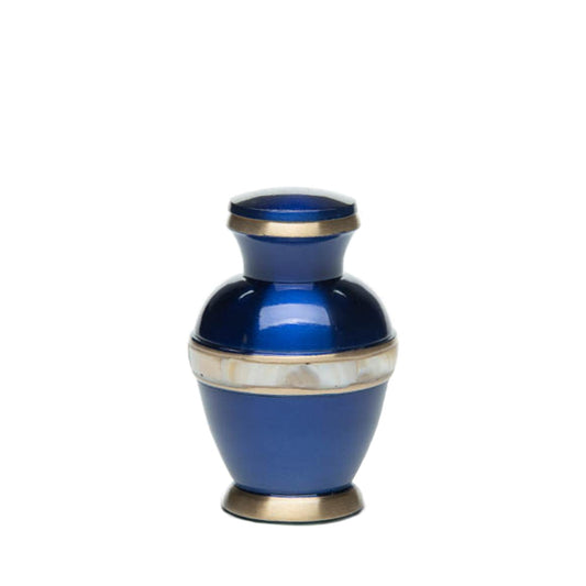 KEEPSAKE Brass urn -5000-1- High-gloss Mother of Pearl Blue