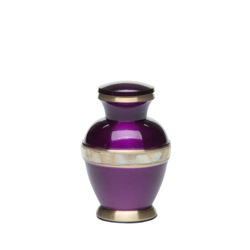 KEEPSAKE Brass urn -5000-1- High-gloss Mother of Pearl Purple