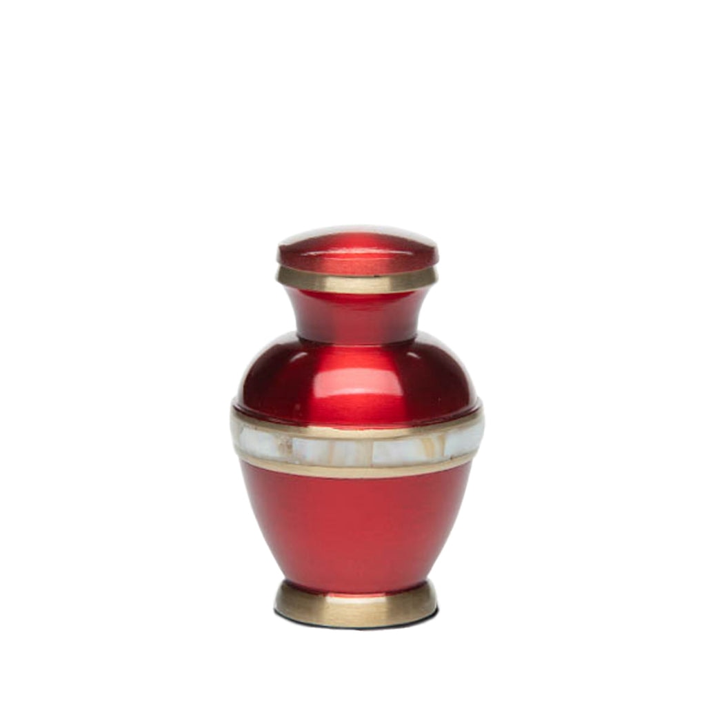 KEEPSAKE Brass urn -5000-1- High-gloss Mother of Pearl Red