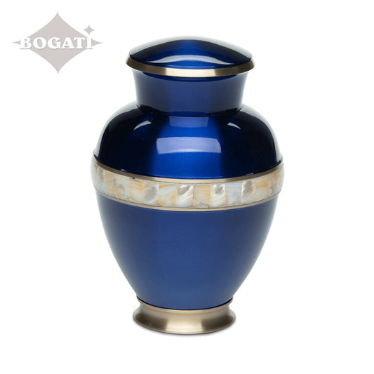 ADULT - Brass Urn -5000-1 - High-gloss Mother of Pearl Blue