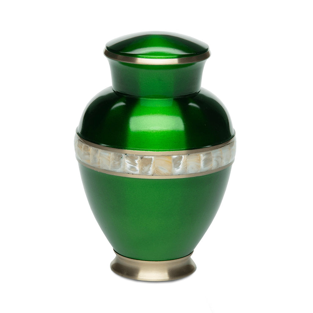 ADULT - Brass Urn -5000-1 - High-gloss Mother of Pearl Green