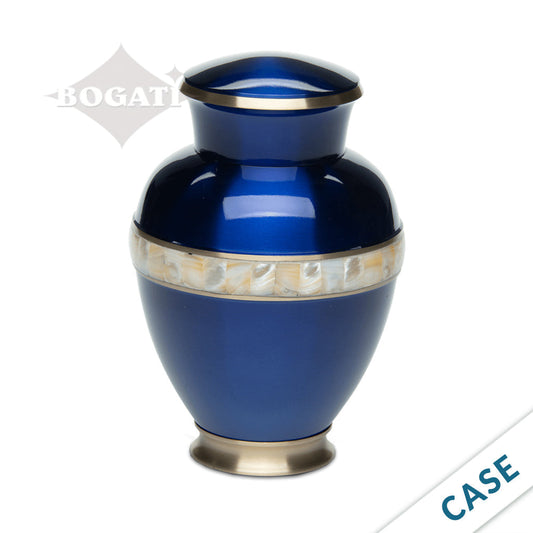 ADULT - Brass Urn -5000-1 - High-gloss Mother of Pearl - Case of 6 Blue