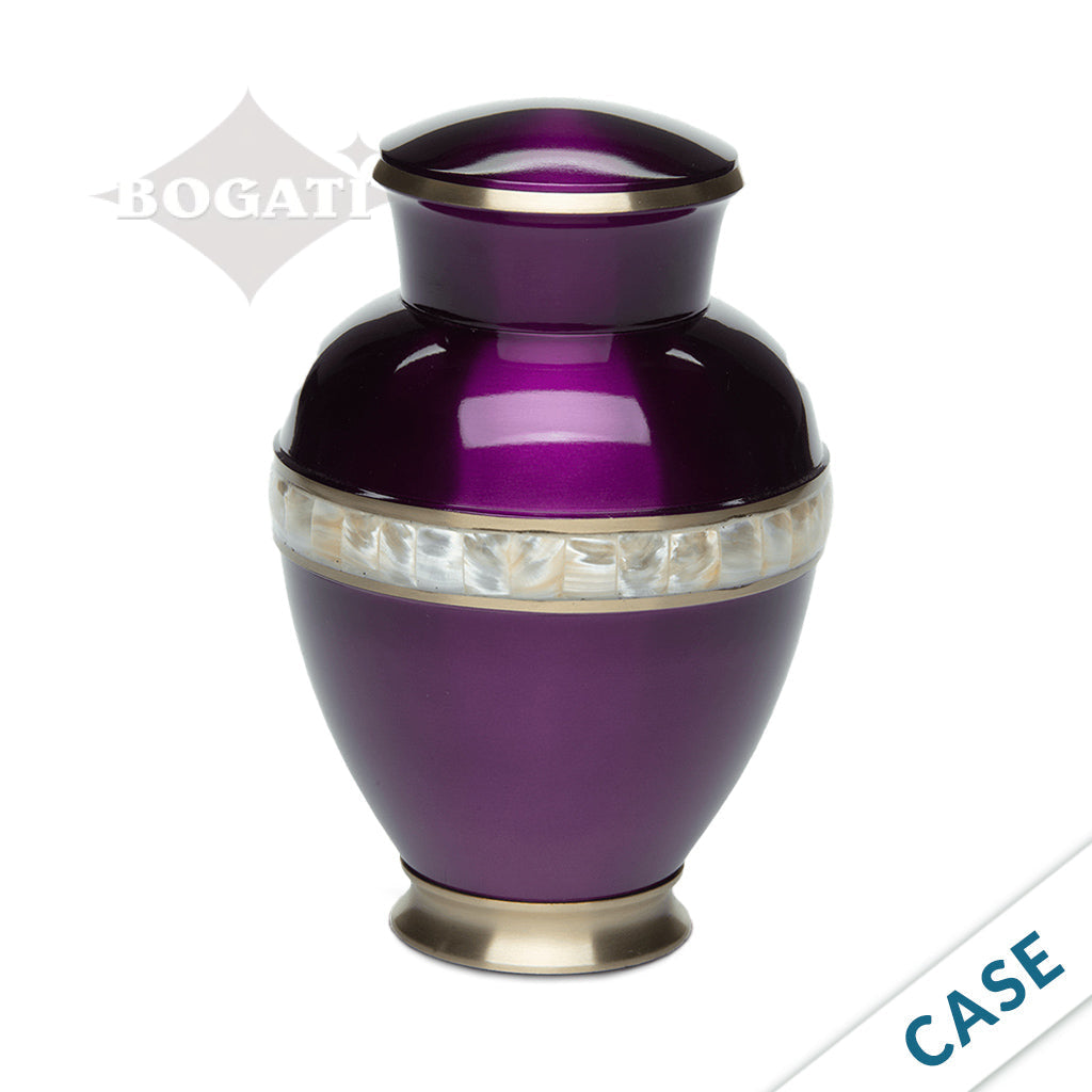 ADULT - Brass Urn -5000-1 - High-gloss Mother of Pearl - Case of 6 Purple