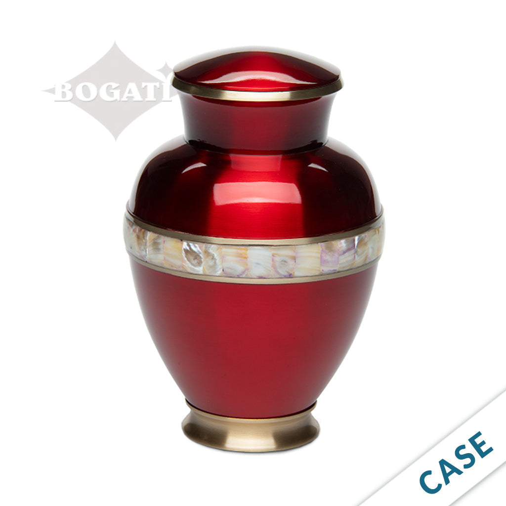 ADULT - Brass Urn -5000-1 - High-gloss Mother of Pearl - Case of 6 Red