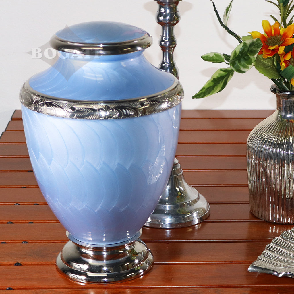 ADULT Brass-Alloy Urn -5600- Nickel Plated Brass & Enamel