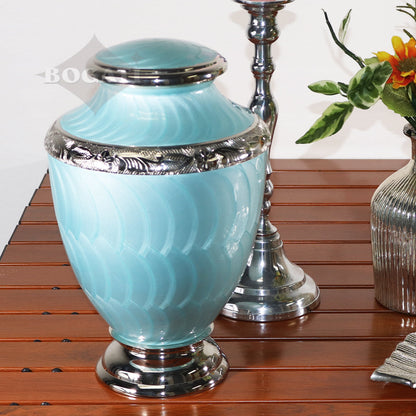 ADULT Brass-Alloy Urn -5600- Nickel Plated Brass & Enamel