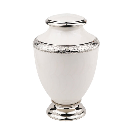 ADULT Brass-Alloy Urn -5600- Nickel Plated Brass & Enamel