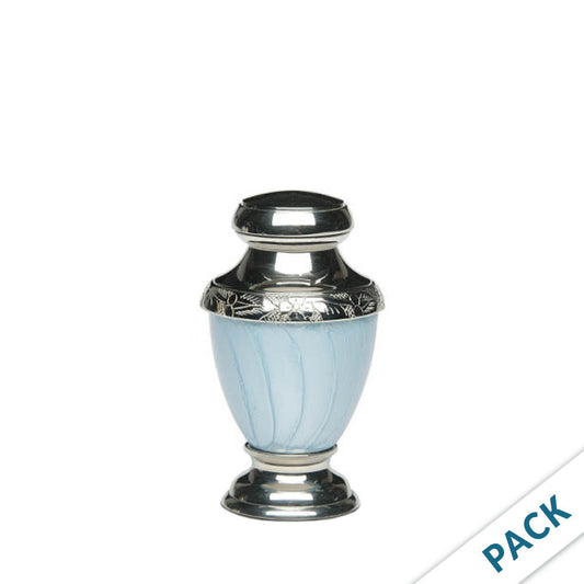 KEEPSAKE Brass-Alloy Urn -5600- Nickel Plated Brass & Enamel