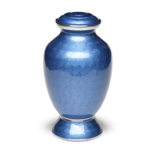 ADULT - Alloy Urn -6176- Blue Enamel Vase-Style