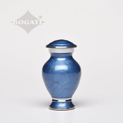 KEEPSAKE - Alloy Urn -6176-  Blue Enamel Vase-Style