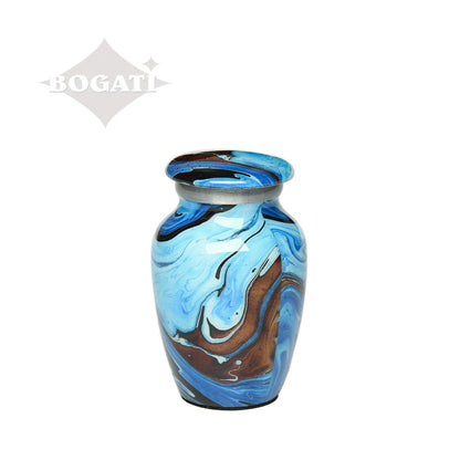 KEEPSAKE Classic Alloy Urn -9006- Brown and Blue Swirl