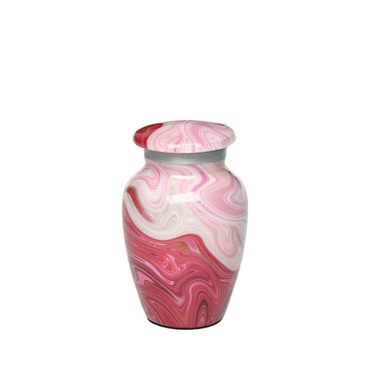 KEEPSAKE Classic Alloy Urn -9008- Red and Pink Swirl