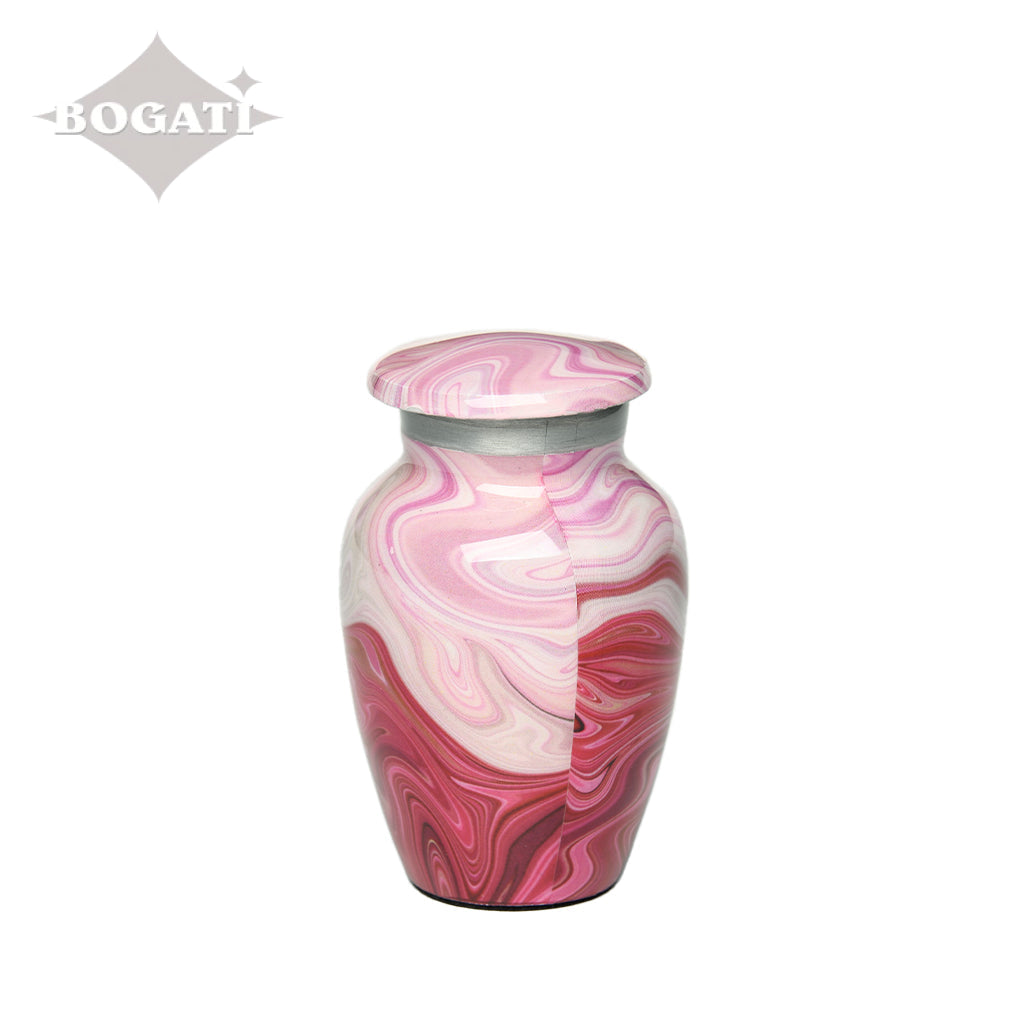 KEEPSAKE Classic Alloy Urn -9008- Red and Pink Swirl