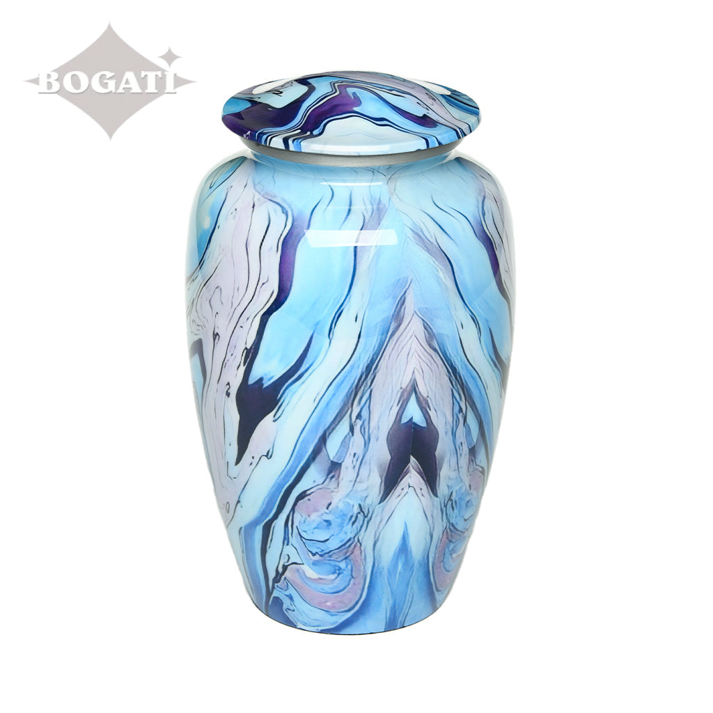 ADULT Classic Alloy Urn -9010- Blue and Purple Swirl