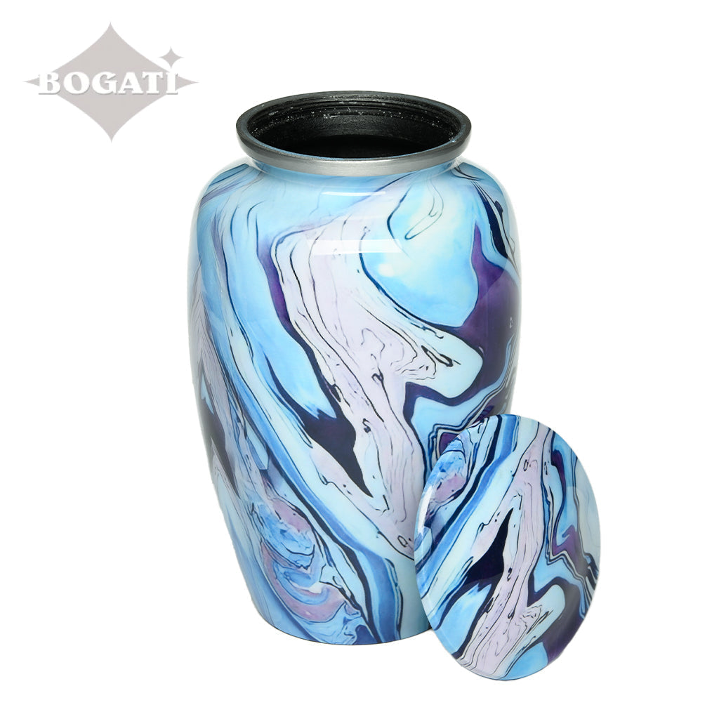 ADULT Classic Alloy Urn -9010- Blue and Purple Swirl