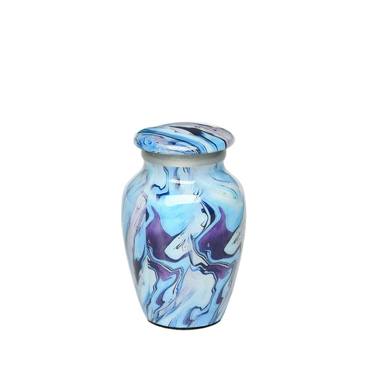 KEEPSAKE Classic Alloy Urn -9010- Blue and Purple Swirl