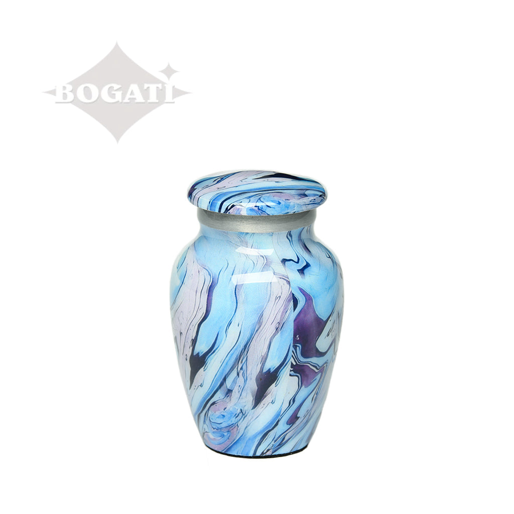 KEEPSAKE Classic Alloy Urn -9010- Blue and Purple Swirl