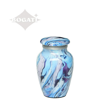 KEEPSAKE Classic Alloy Urn -9010- Blue and Purple Swirl