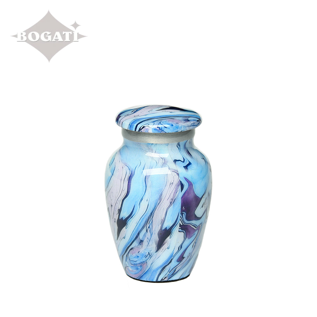 KEEPSAKE Classic Alloy Urn -9010- Blue and Purple Swirl