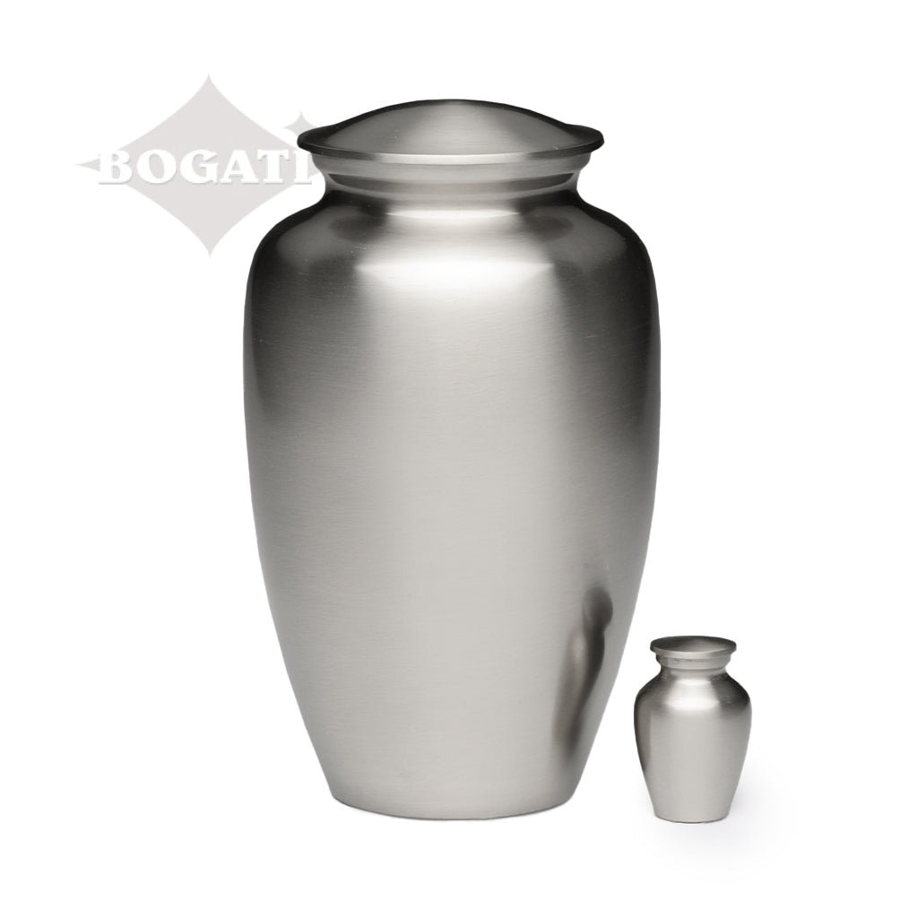 ADULT – Classic Alloy Urn AU-CLB - Brushed Silver Look