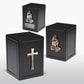 ADULT - Basswood Vertical Urn -AW04- Spiritual Accessories Black