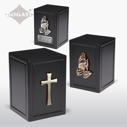 ADULT - Basswood Vertical Urn -AW04- Spiritual Accessories Black