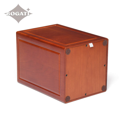 ADULT - Basswood Urn -AW04- Cherry with Military Emblem and Optional Plate