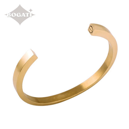 J-BANGLE 02 - Modern Bangle - golf-tone cremation bracelet