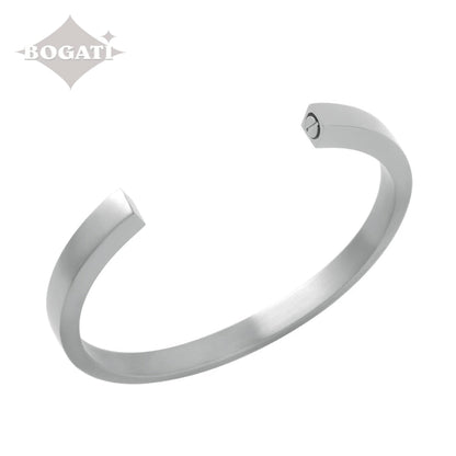 J-BANGLE 02 - Modern Bangle - Silver-tone