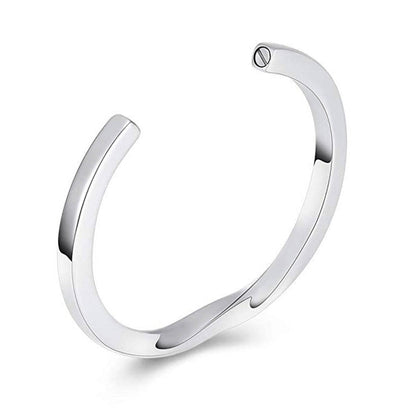 J-BANGLE 03 - Twisted Bangle - Silver-tone