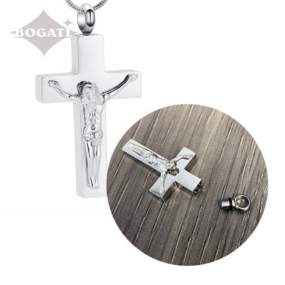 J-011 - Crucifix - Silver-tone - Pendant with Chain