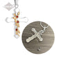 J-012 - Flower Cross - Gold & Silver Tones - Pendant with Chain