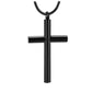 J-015 - Modern Cross - Large - Pendant with Chain - Black