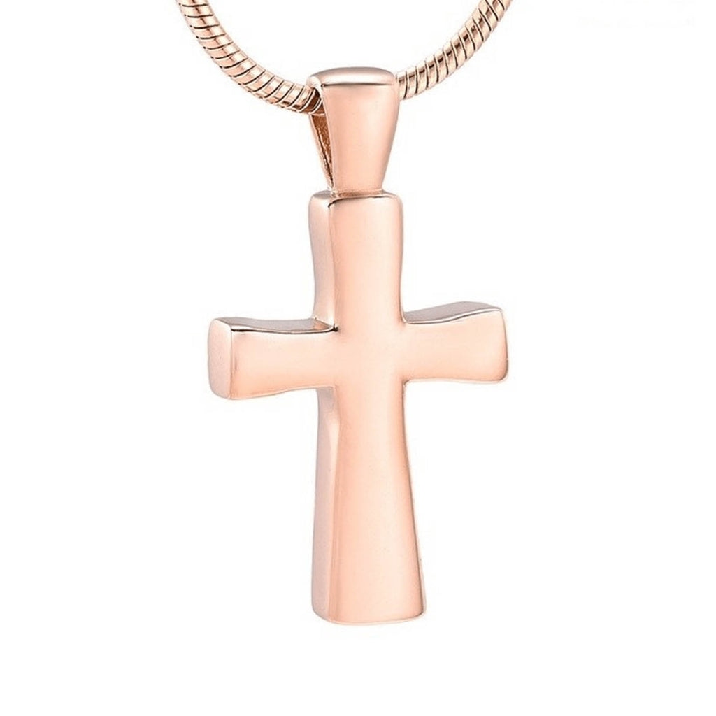 J-043 - Cross - Pendant with Chain - Rose Gold