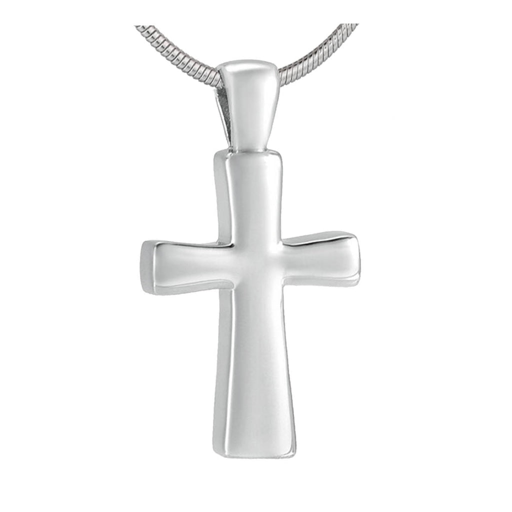 J-043 - Silver Cross - Silver-tone - Pendant with Chain