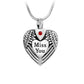 J-060 - “Miss You” Heart With Angel Wings Silver-Tone Pendant Chain