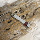 J-083 Silver-tone Bar with Birthstone simulated Gem - Pendant with Chain