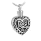 J-057 - Black & Silver Family Heart - Pendant with Chain - dad