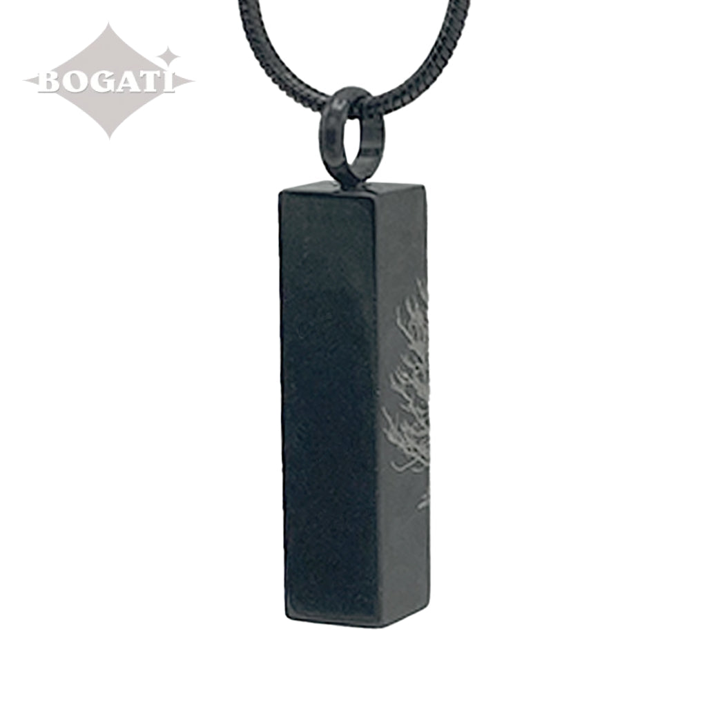 J-105 - Black Bar with Tree of Life - Pendant with Chain