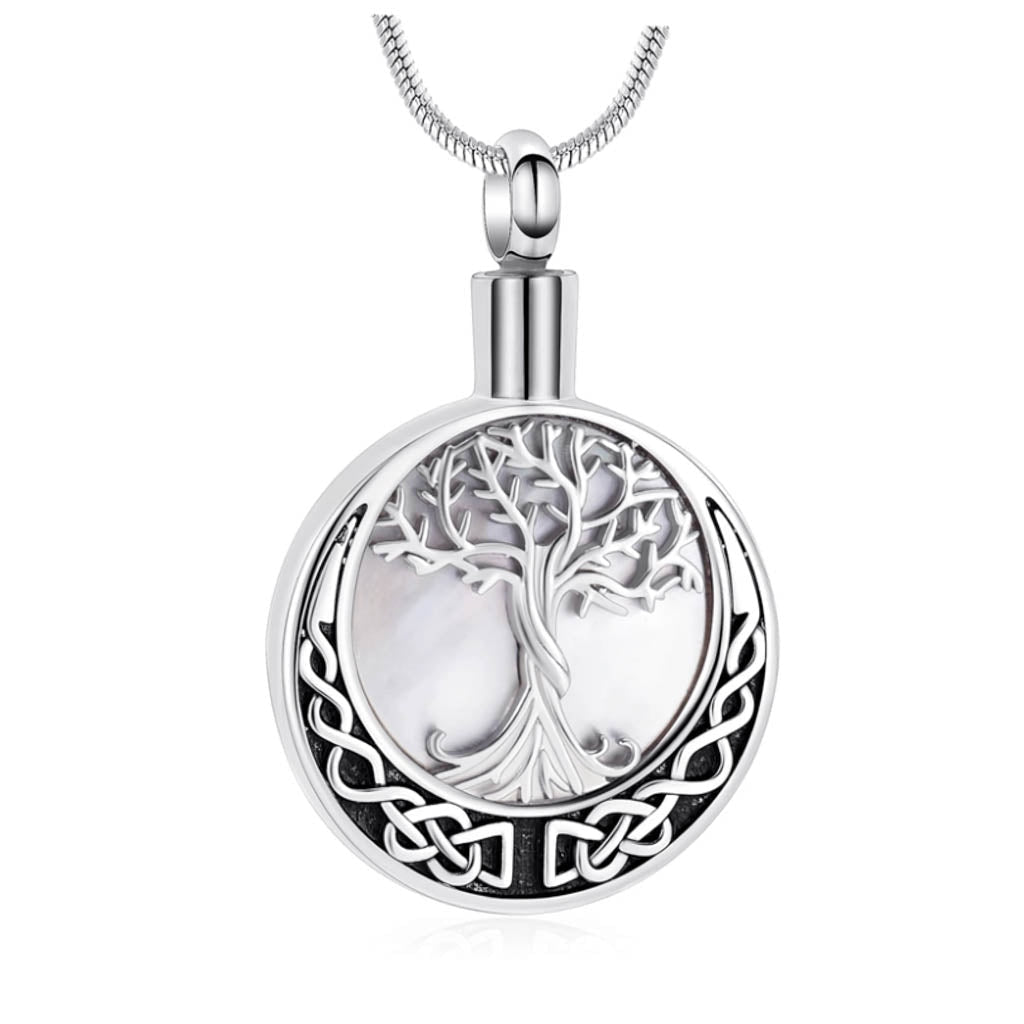 J-106 Tree Of Life with Abalone or Mother or Pearl - Pendant with Chain - Mother of Pearl