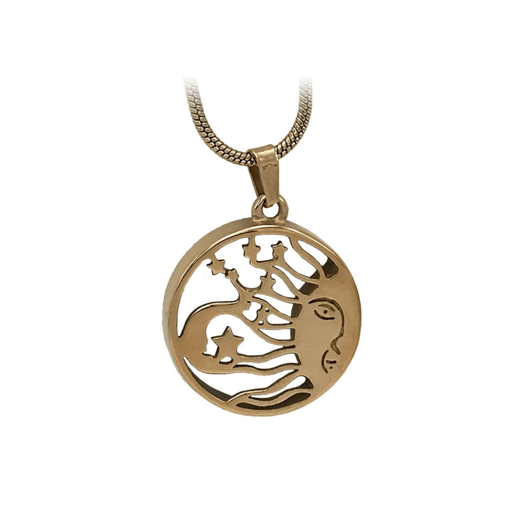 J-122 – Sun & Moon - Pendant with Chain - Rose Gold