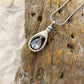 APRIL Silver-tone Teardrop with simulated Garnet - Memorial Pendant