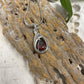 JULY Silver-tone Teardrop with simulated Garnet - Memorial Pendant