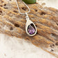 JUNE Silver-tone Teardrop with simulated Garnet - Memorial Pendant