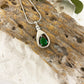 MAY Silver-tone Teardrop with simulated Garnet - Memorial Pendant