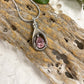 OCTOBER Silver-tone Teardrop with simulated Garnet - Memorial Pendant