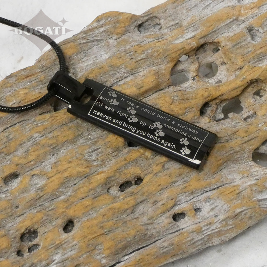 J-137 - Cylinder Bar With Poem Pendant Chain